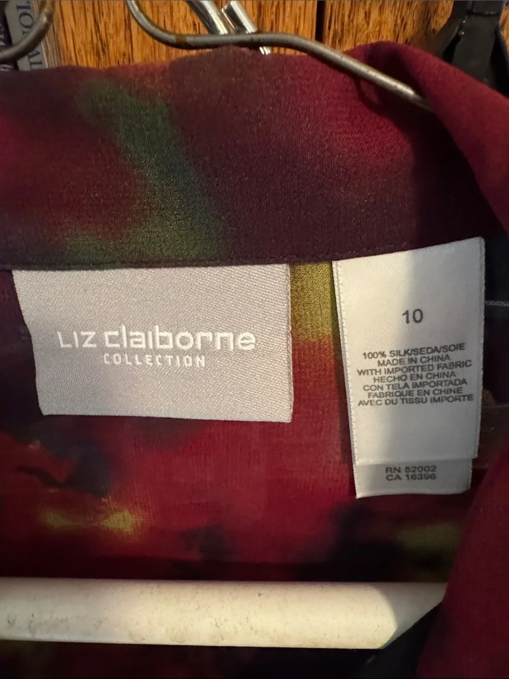 Liz Claiborne Red, Black & Green Abstract Print Skirt Set
